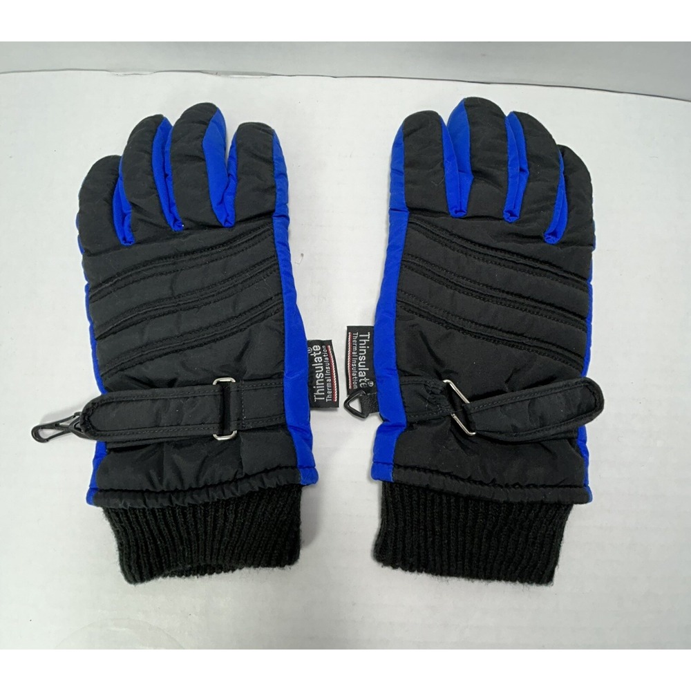 Vintage Thinsulate Black Retro Ski Gloves Youth Medium‎